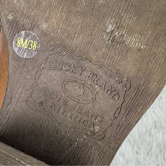 LUCKY BRAND / cognac brown studded leather western ankle boots / 8 - Picture 8 of 10